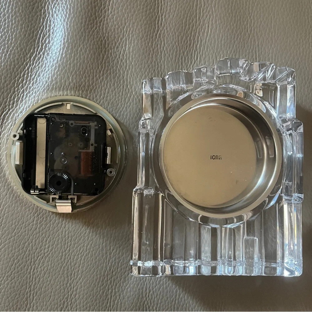 SEIKO CLOCK QUARTZ LEAD CRYSTAL JAPAN 5.75” clear cut desktop Battery Operated